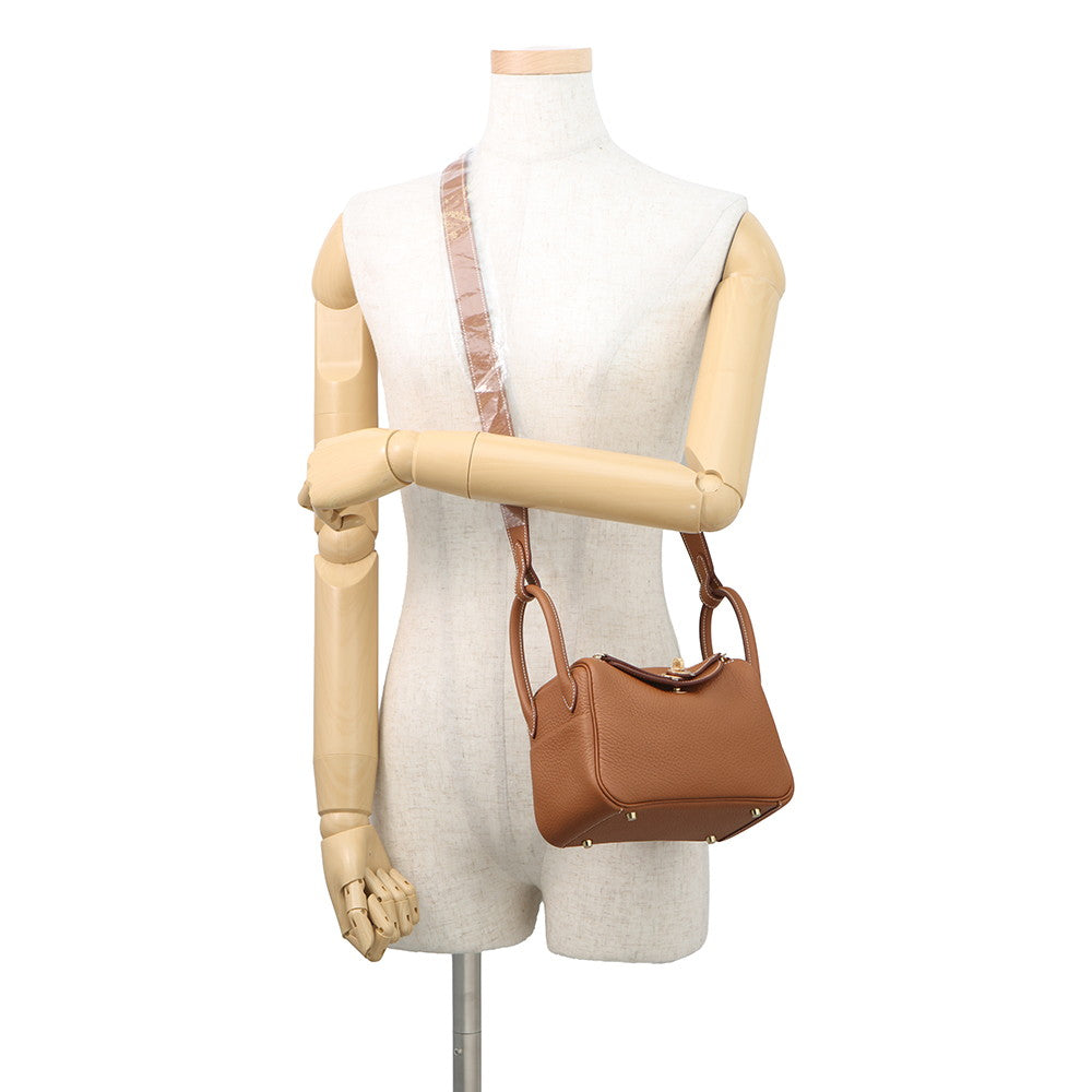 HERMES Lindy Gold Taurillon Clemence Size Mini