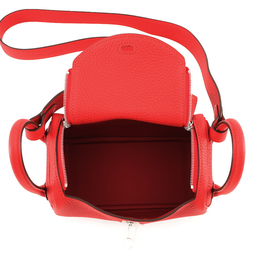 HERMES Lindy Rouge Ladue Taurillon Clemence Size Mini