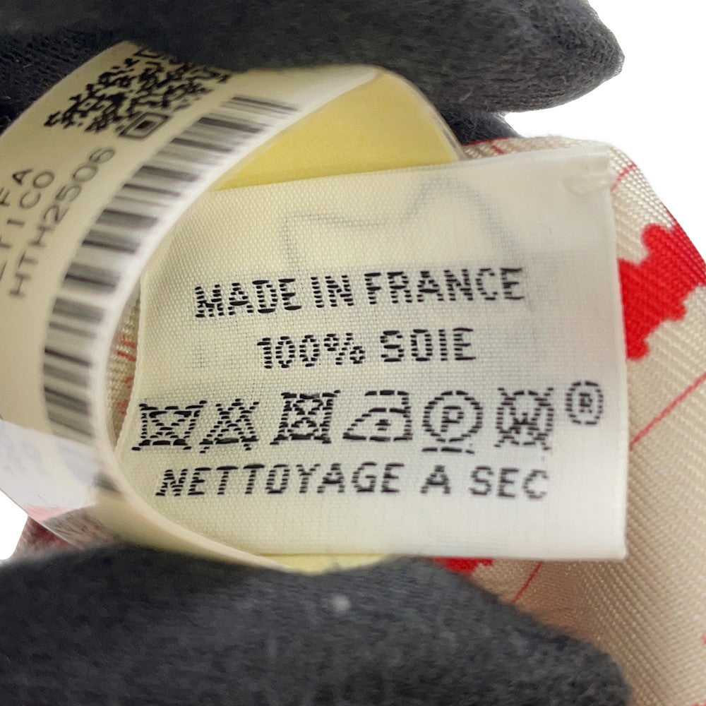 HERMES Fauve, a stamp enthusiast, Twilly White/Rose/RougeH64205S Silk100%
