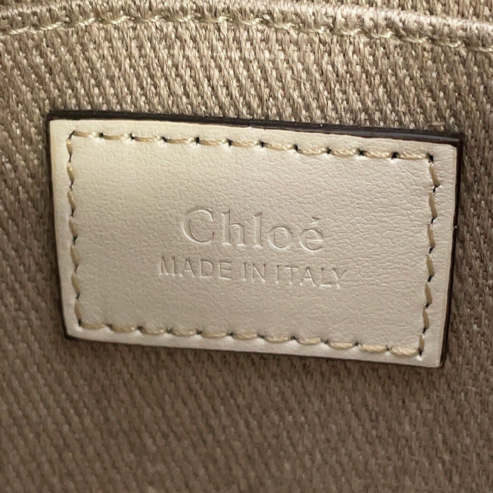 Chloe Woody 2WAYBag Beige/WhiteCHC22AP237I26101 Canvas Leather Size Mini