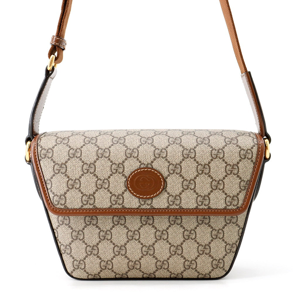 GUCCI GG Supreme Shoulder Bag Beige/Brown715767 GG Supreme Leather