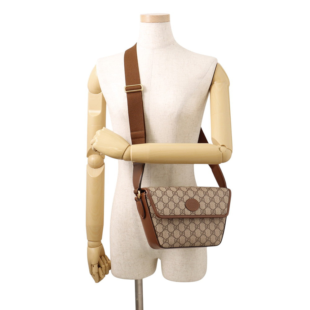 GUCCI GG Supreme Shoulder Bag Beige/Brown715767 GG Supreme Leather