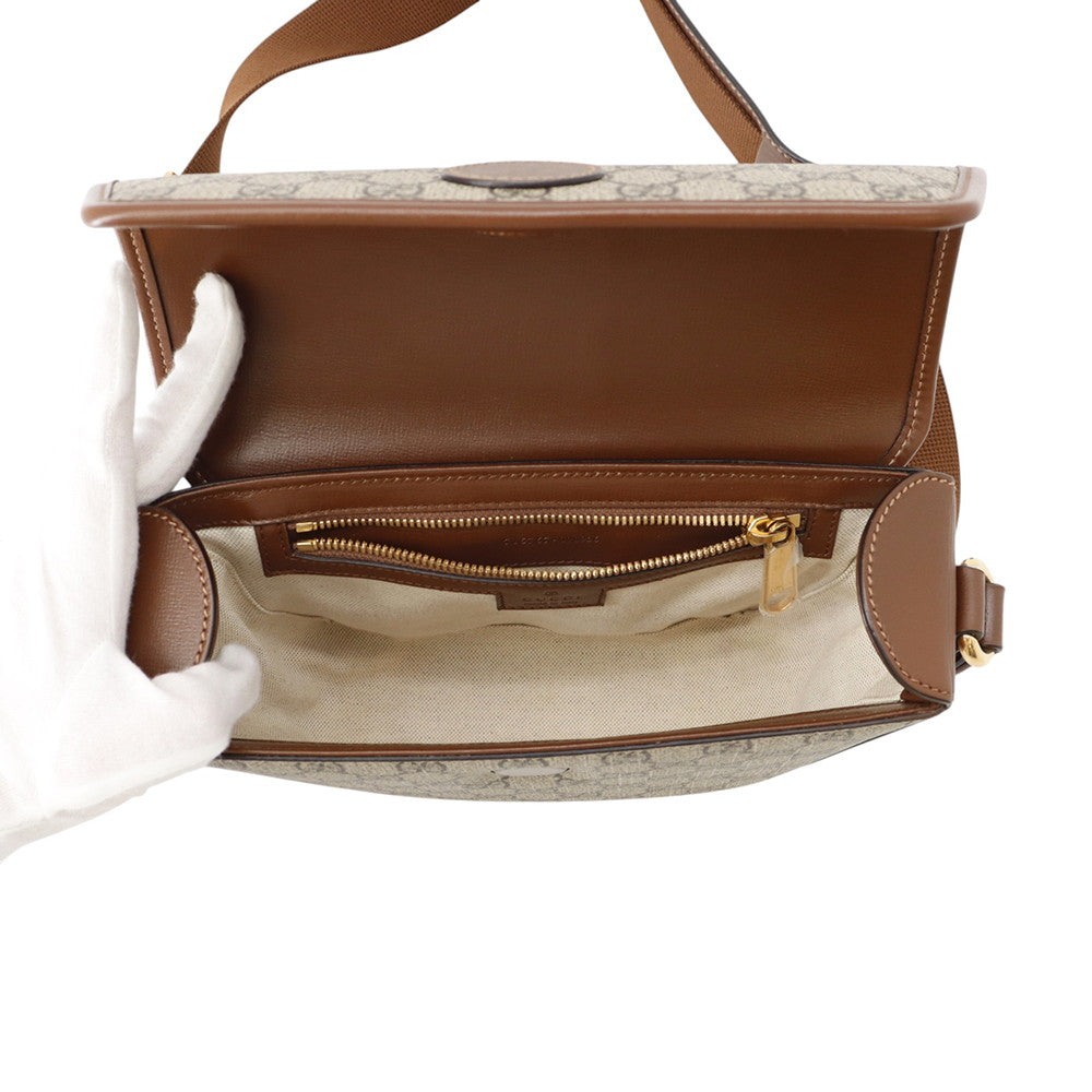 GUCCI GG Supreme Shoulder Bag Beige/Brown715767 GG Supreme Leather