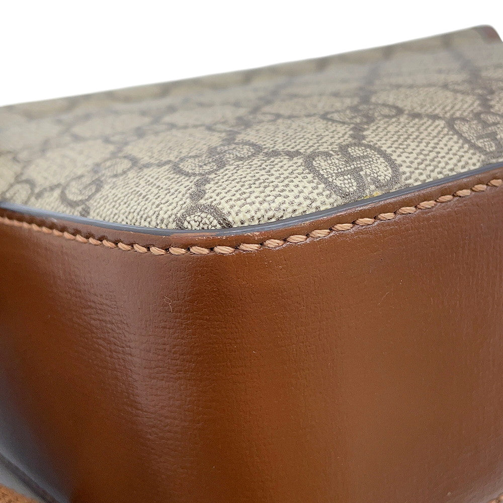 GUCCI GG Supreme Shoulder Bag Beige/Brown715767 GG Supreme Leather