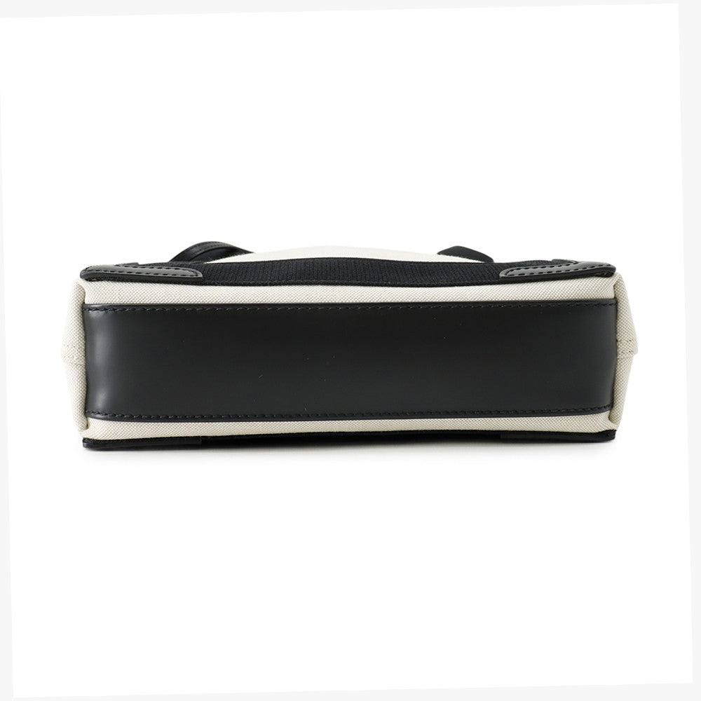 BALENCIAGA Navy Kabas White/Black390346 Canvas Leather Size XS