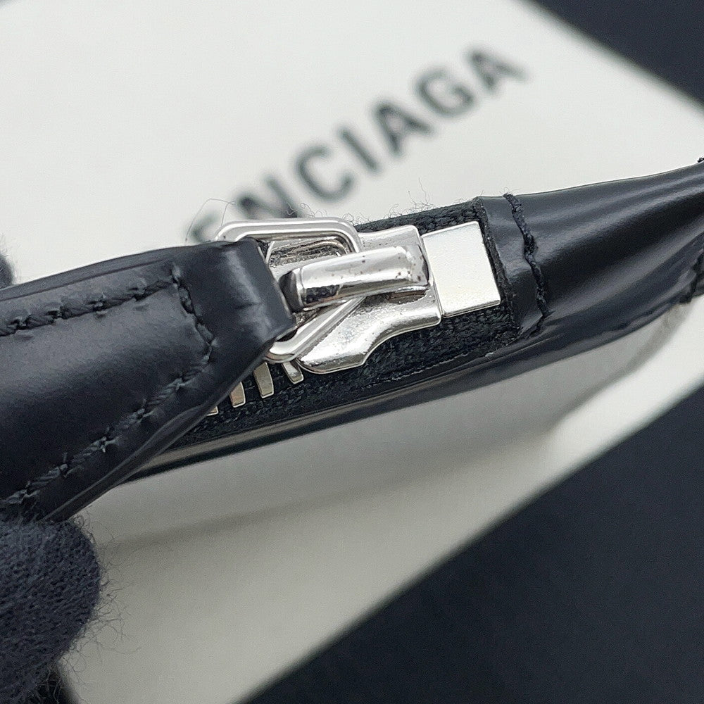 BALENCIAGA Navy Kabas White/Black390346 Canvas Leather Size XS