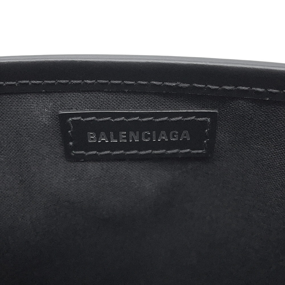 BALENCIAGA Navy Kabas White/Black390346 Canvas Leather Size XS