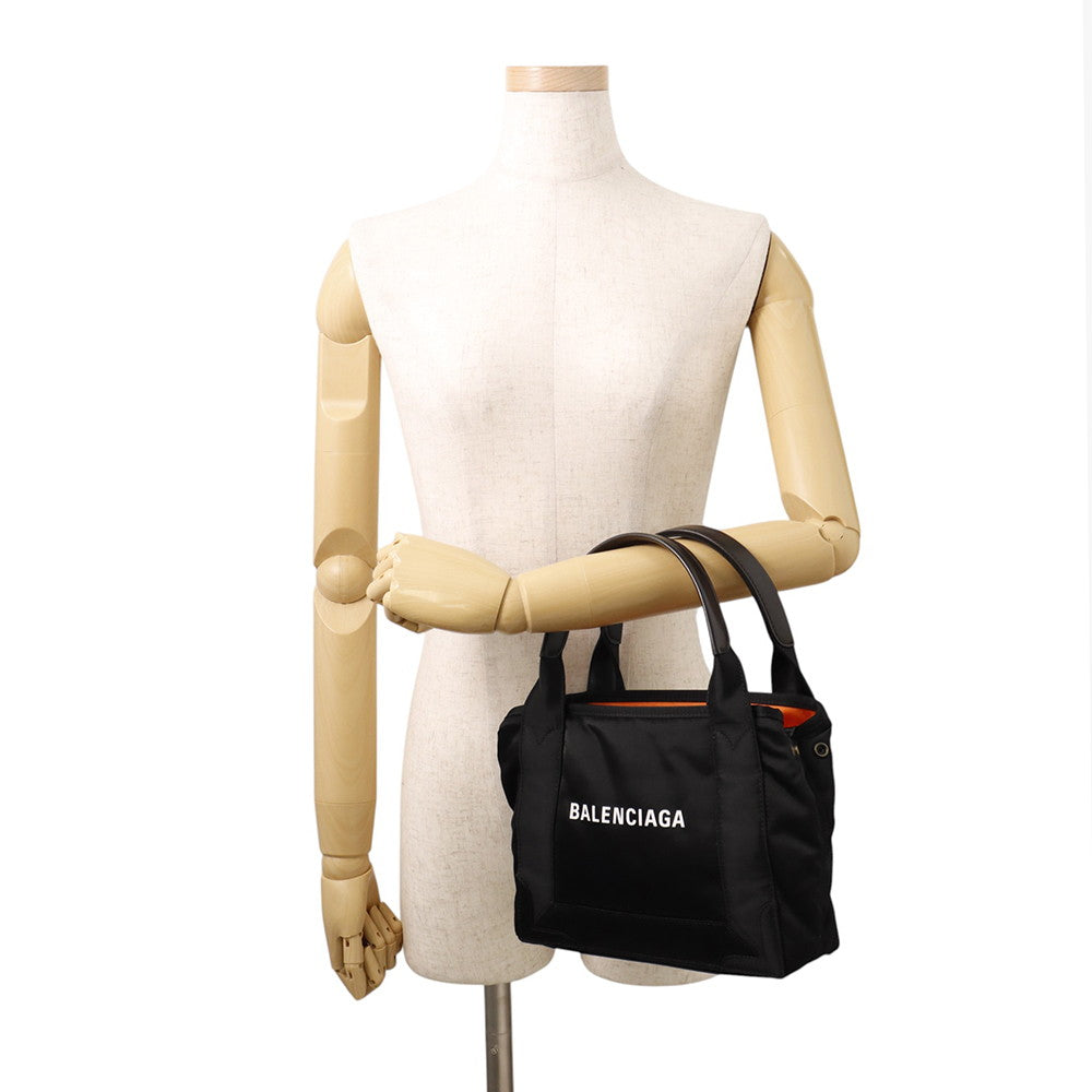BALENCIAGA Navy Kabas Black390346 Nylon Leather Size XS