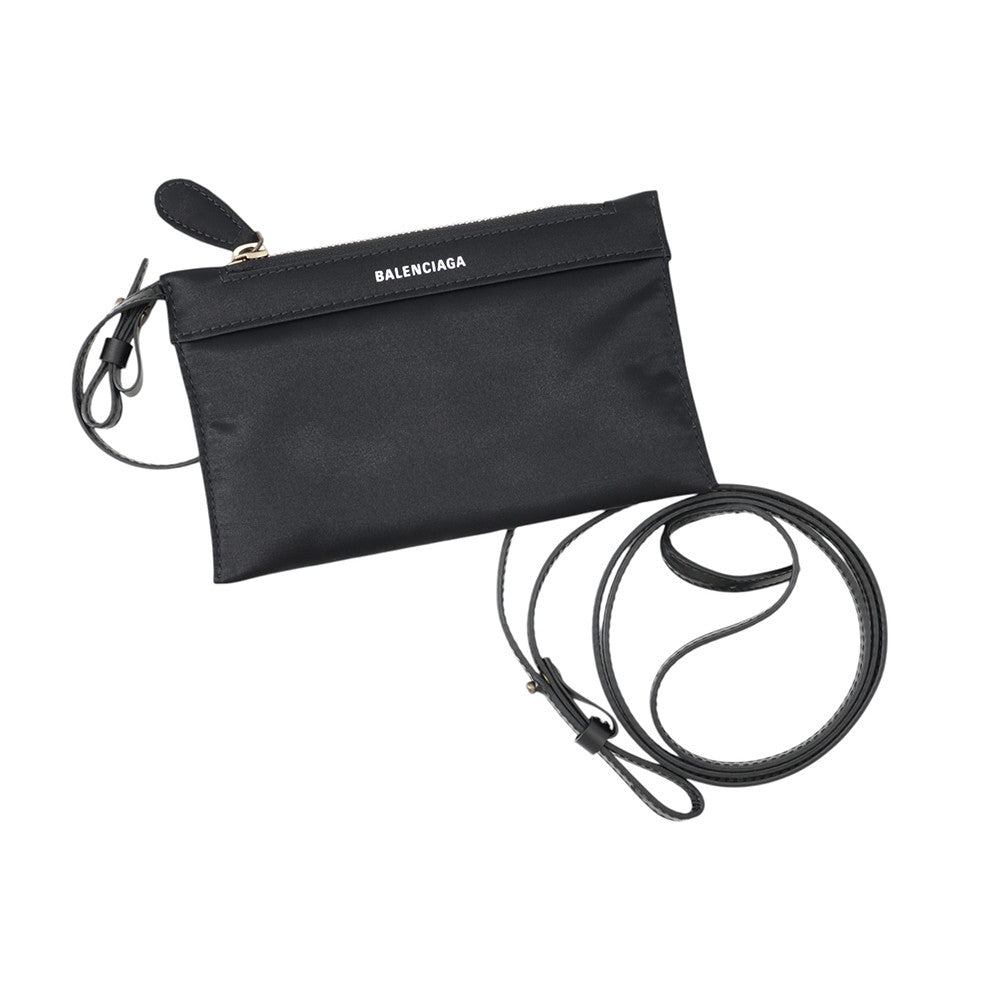 BALENCIAGA Navy Kabas Black390346 Nylon Leather Size XS