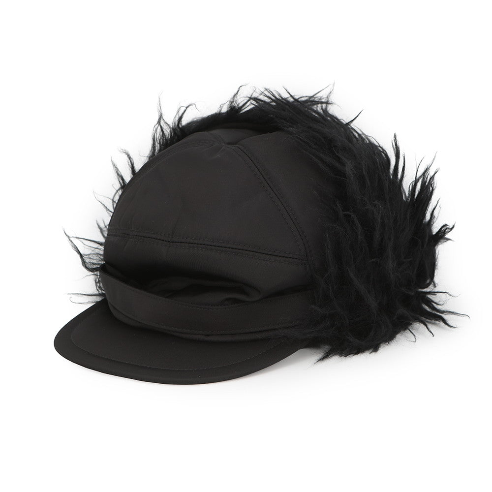 PRADA Flight cap Size L Black2HC180 Nylon Fur