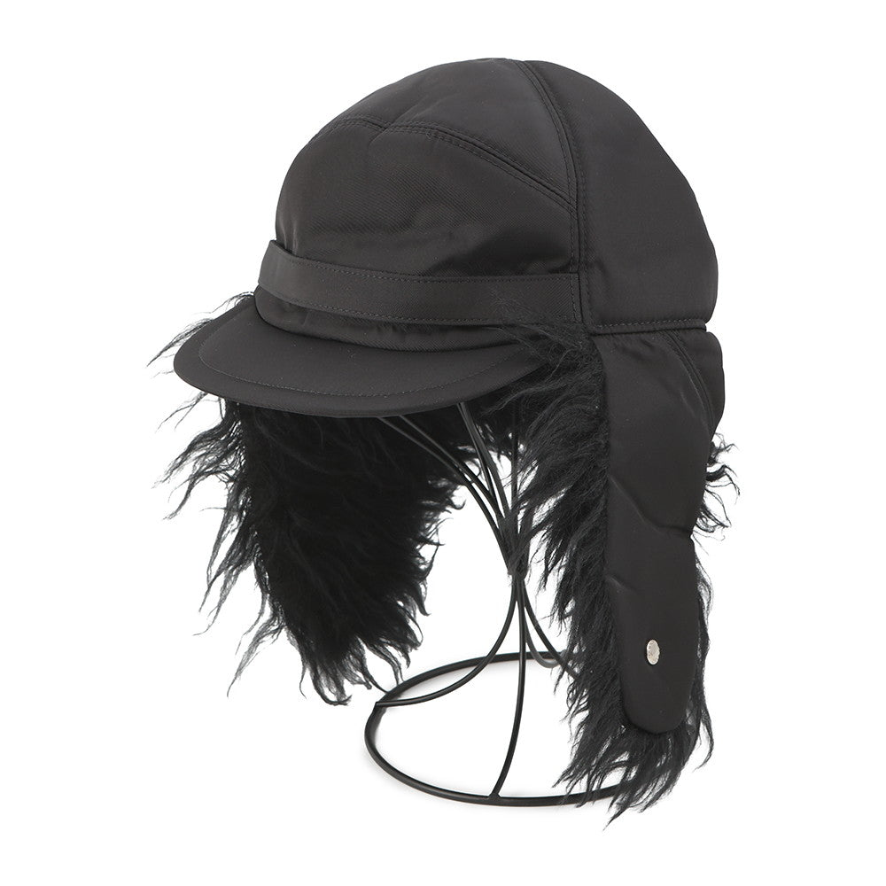 PRADA Flight cap Size L Black2HC180 Nylon Fur