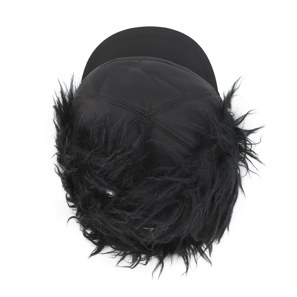 PRADA Flight cap Size L Black2HC180 Nylon Fur