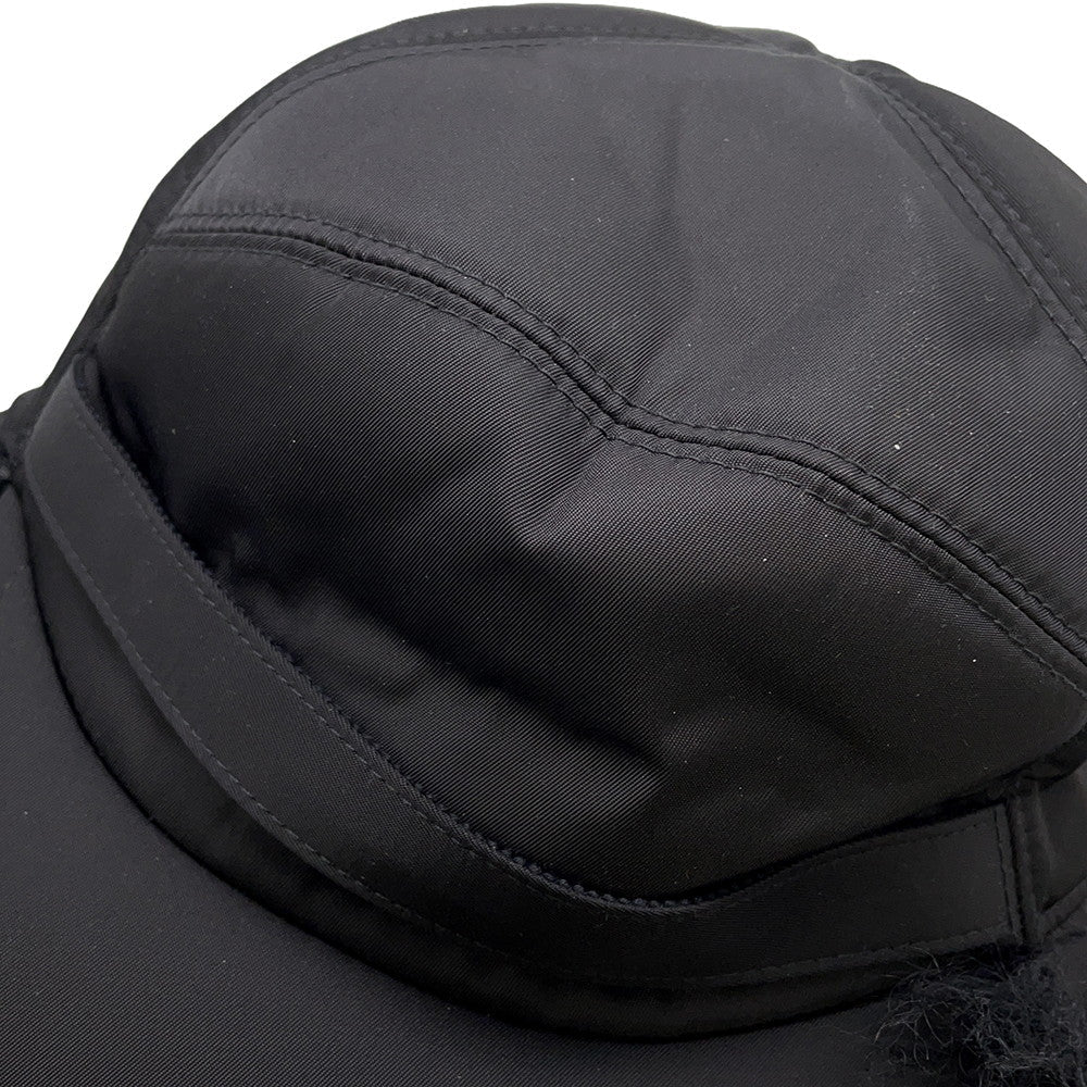 PRADA Flight cap Size L Black2HC180 Nylon Fur