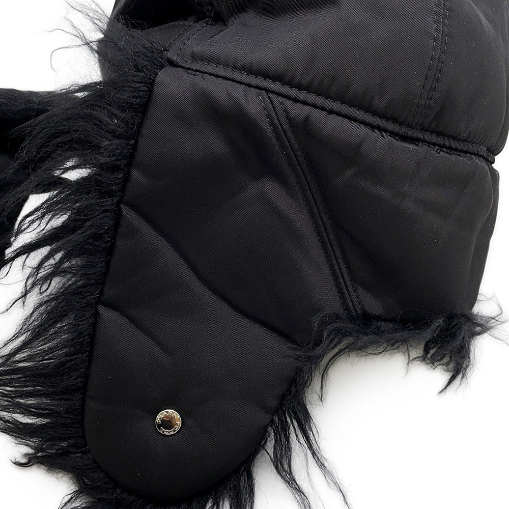 PRADA Flight cap Size L Black2HC180 Nylon Fur