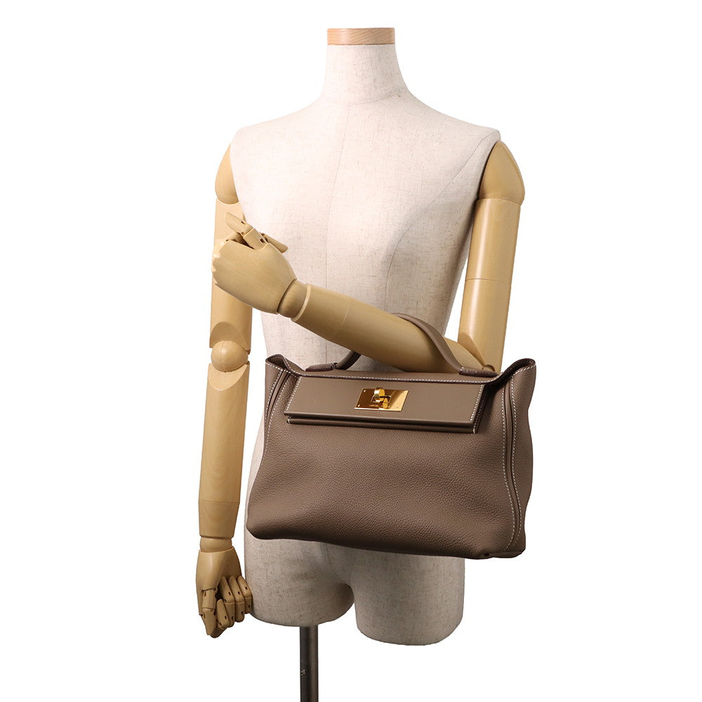 HERMES Sac Van Quatre 24/24 Etoupe Togo Leather Swift Leather Size 29