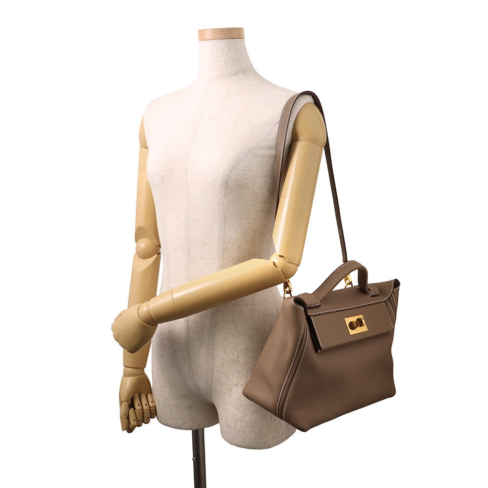 HERMES Sac Van Quatre 24/24 Etoupe Togo Leather Swift Leather Size 29