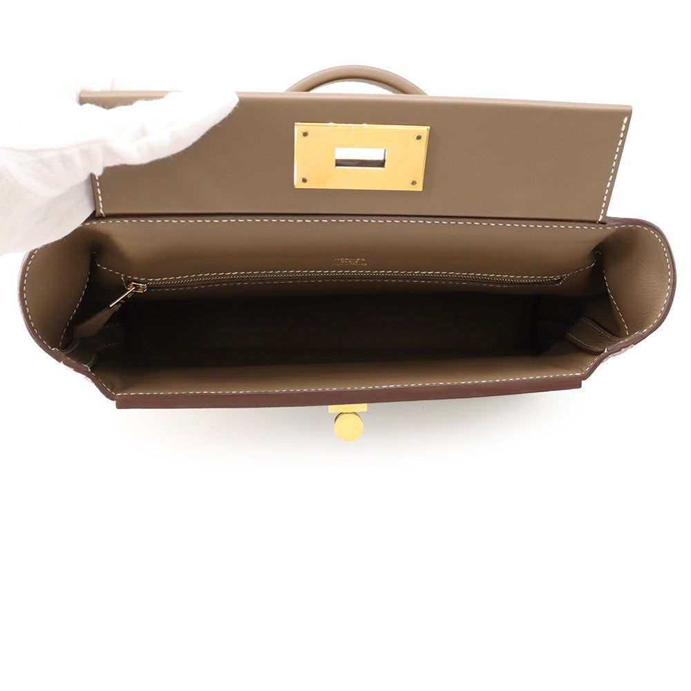 HERMES Sac Van Quatre 24/24 Etoupe Togo Leather Swift Leather Size 29