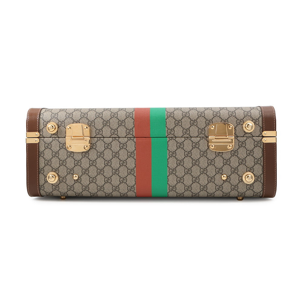 GUCCI Fake knot print suitcase Beige/Brown611642 GG Supreme Leather Size Medium