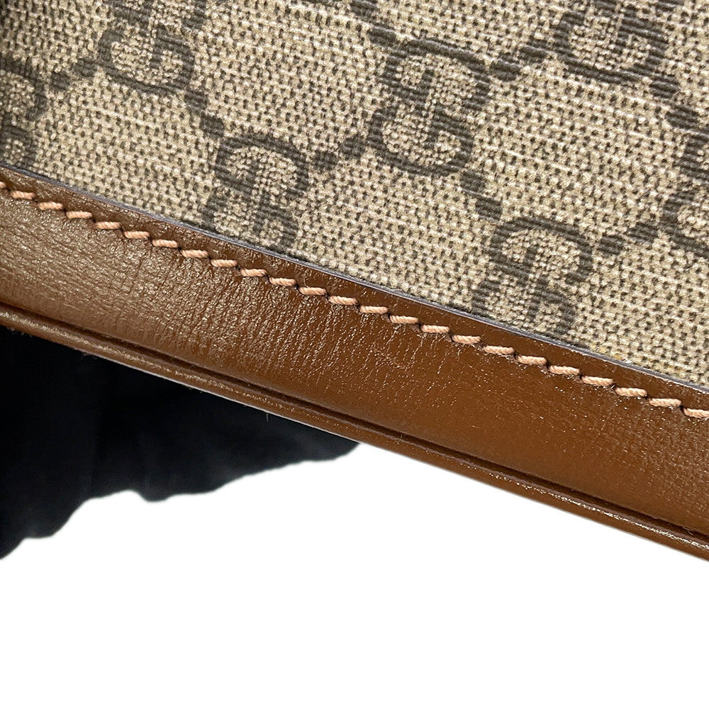 GUCCI Fake knot print suitcase Beige/Brown611642 GG Supreme Leather Size Medium