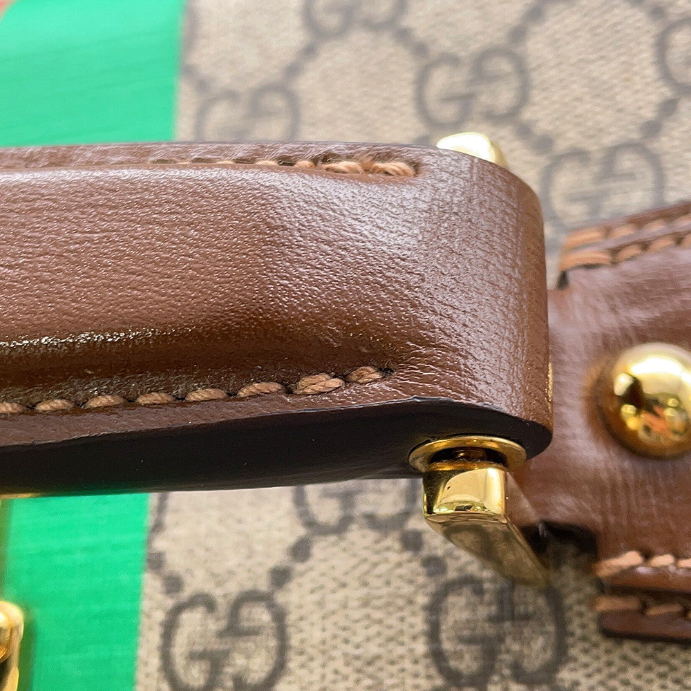 GUCCI Fake knot print suitcase Beige/Brown611642 GG Supreme Leather Size Medium