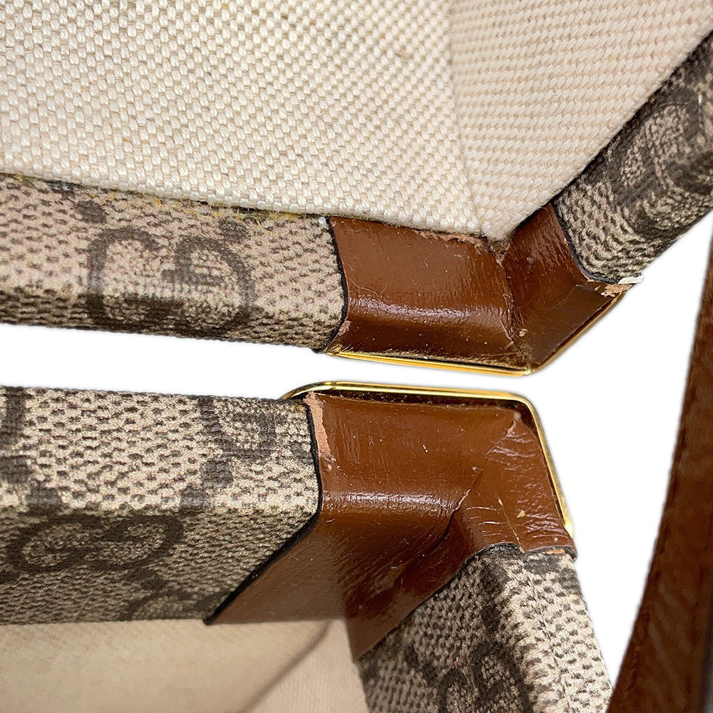 GUCCI Fake knot print suitcase Beige/Brown611642 GG Supreme Leather Size Medium