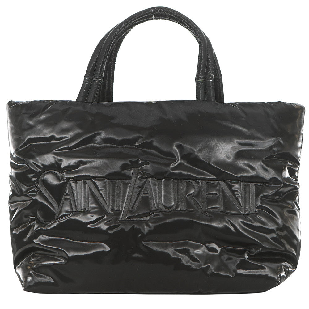 SAINT LAURENT PARIS Wide Puffer Tote Bag Black756269 Nylon