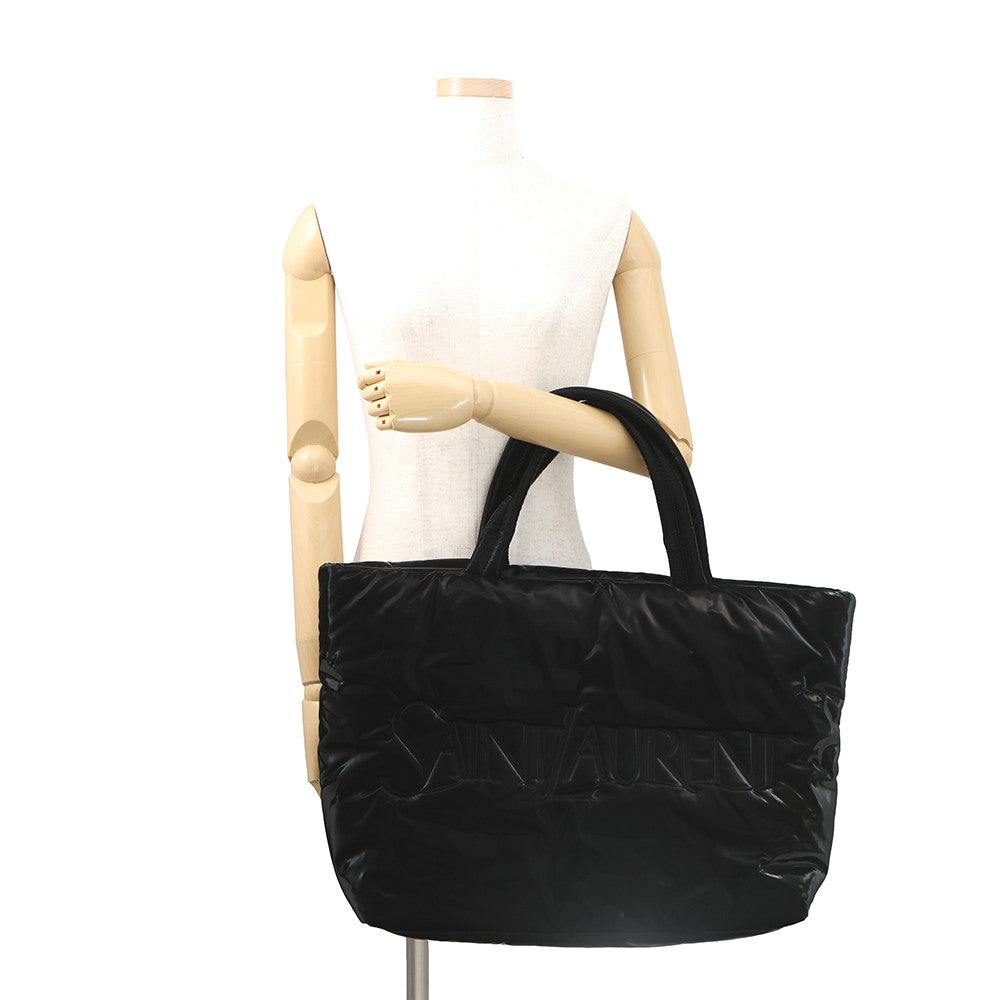 SAINT LAURENT PARIS Wide Puffer Tote Bag Black756269 Nylon