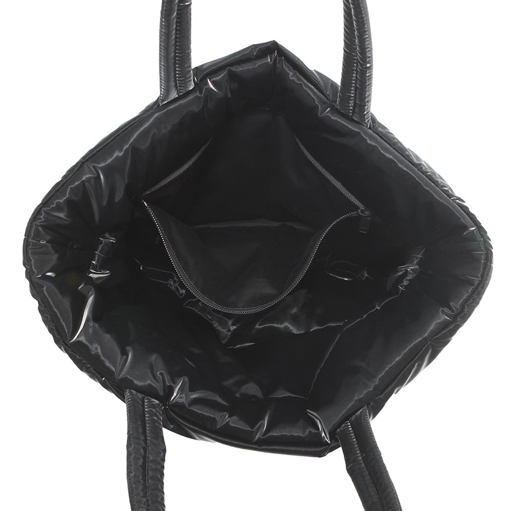 SAINT LAURENT PARIS Wide Puffer Tote Bag Black756269 Nylon