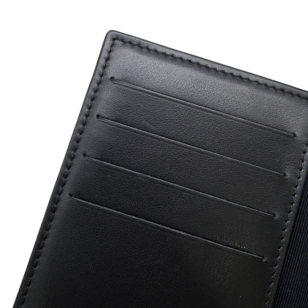 CHANEL CC Logo Passport Case Black Caviar Leather Rhinestone