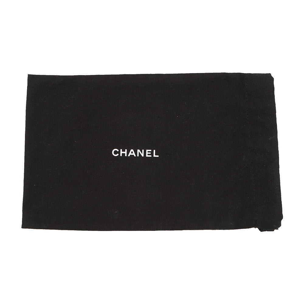CHANEL CC Logo Passport Case Black Caviar Leather Rhinestone