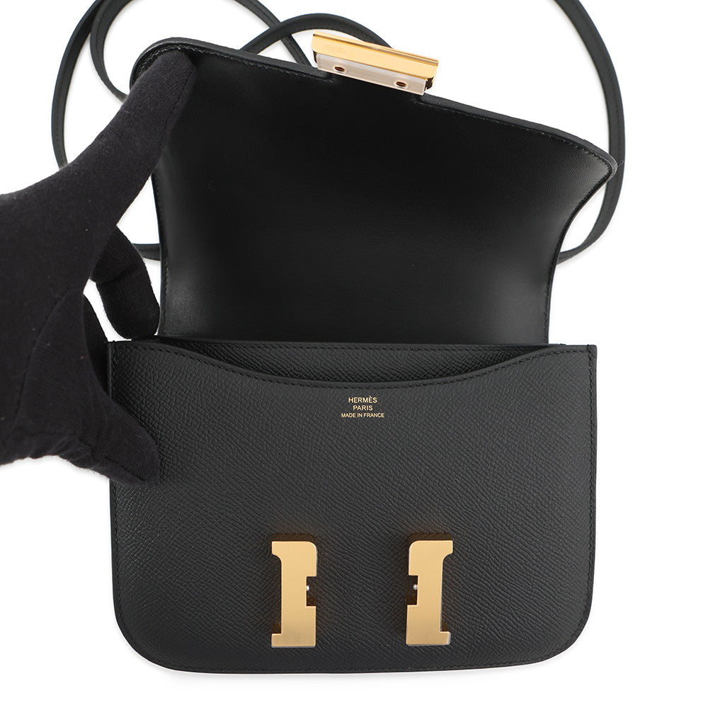 HERMES Constance 3 Miroir Black Epsom Size Mini