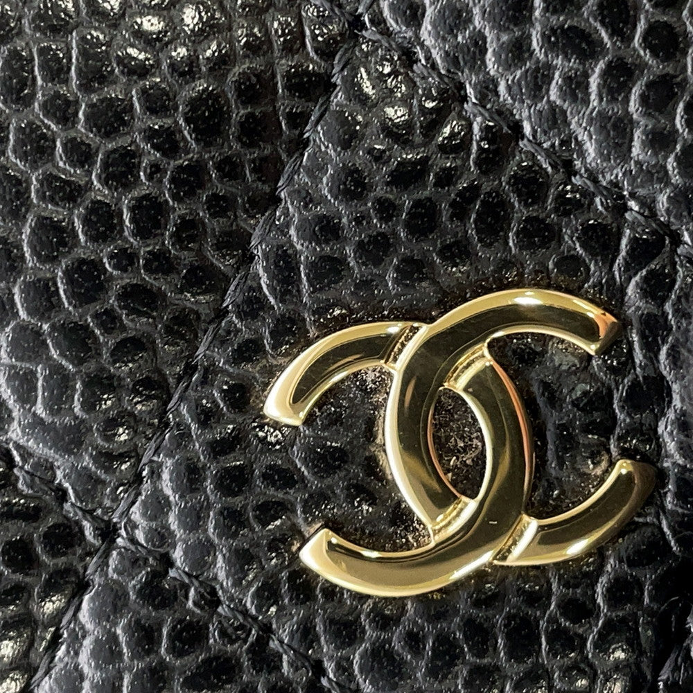 CHANEL Matelasse Zip Around Chozai Cloth BlackAP0242 Caviar Leather