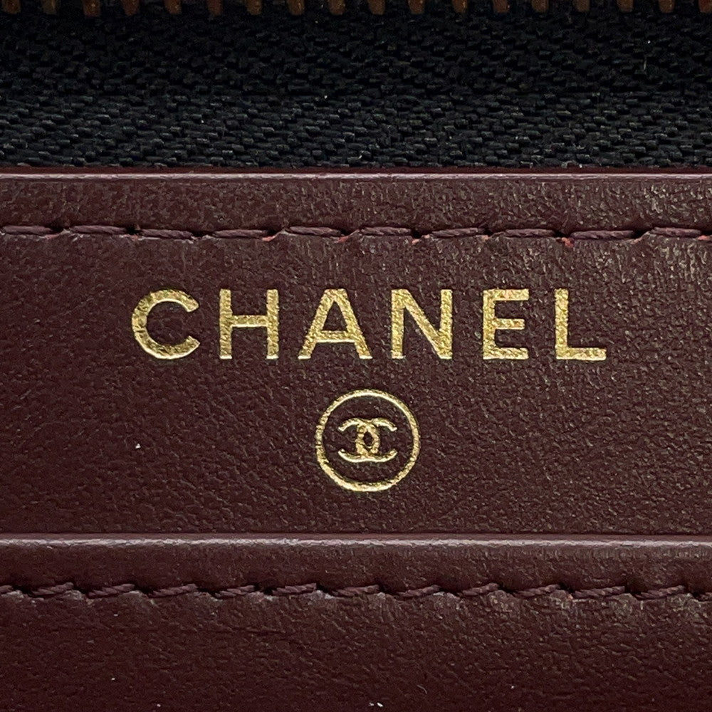 CHANEL Matelasse Zip Around Chozai Cloth BlackAP0242 Caviar Leather