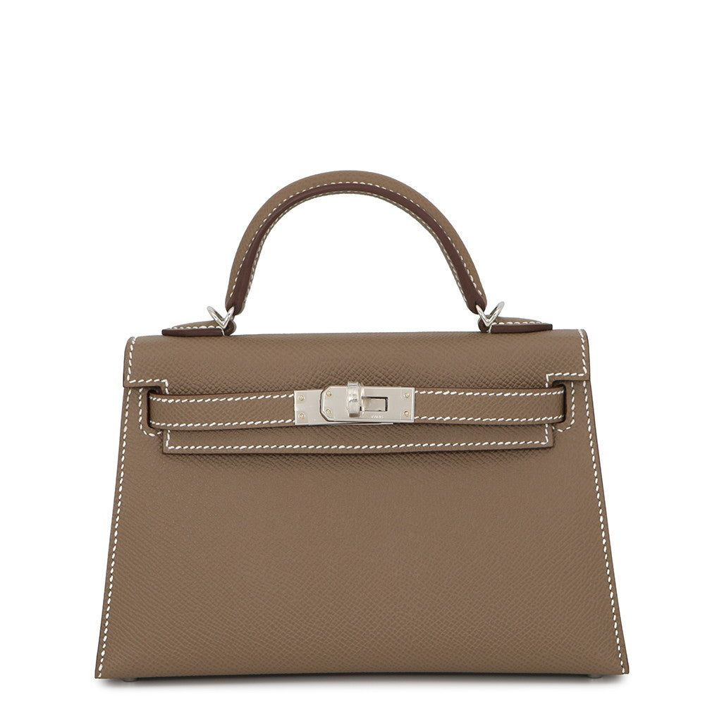 HERMES Mini Kelly 2 Etoupe Epsom
