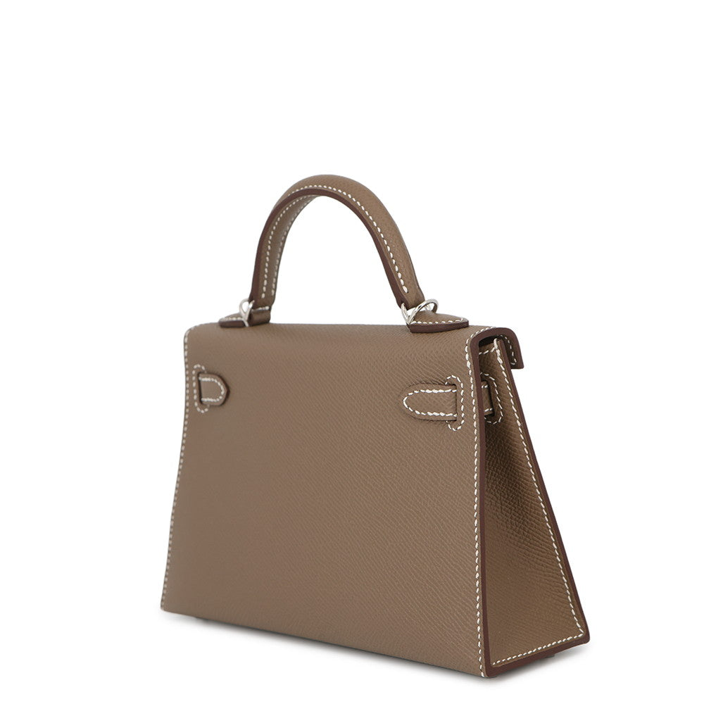 HERMES Mini Kelly 2 Etoupe Epsom