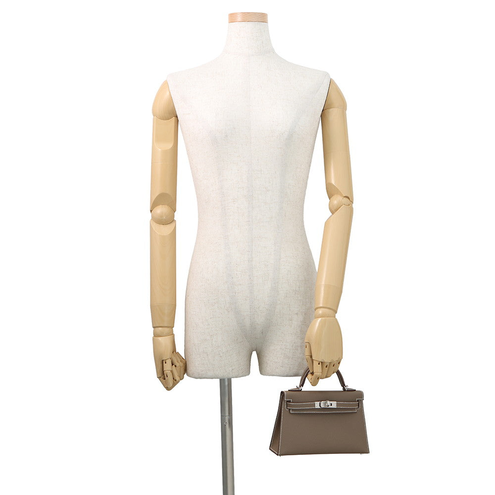 HERMES Mini Kelly 2 Etoupe Epsom