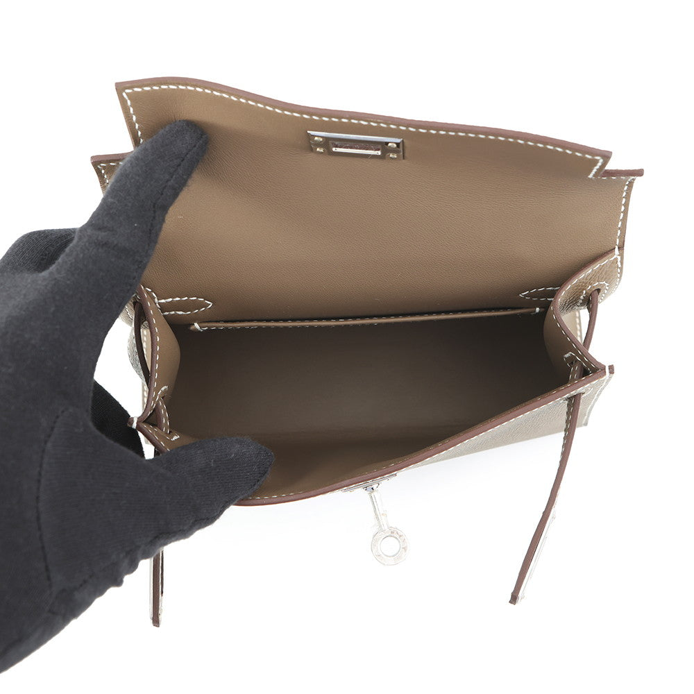 HERMES Mini Kelly 2 Etoupe Epsom