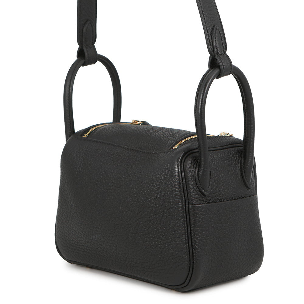 HERMES Lindy Black Taurillon Clemence Size Mini