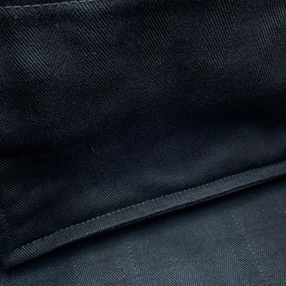 HERMES Valparaiso Black Toile Chevrons Leather Size PM