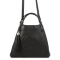 GUCCI Soho Interlocking G Tote Bag Black336751 Leather