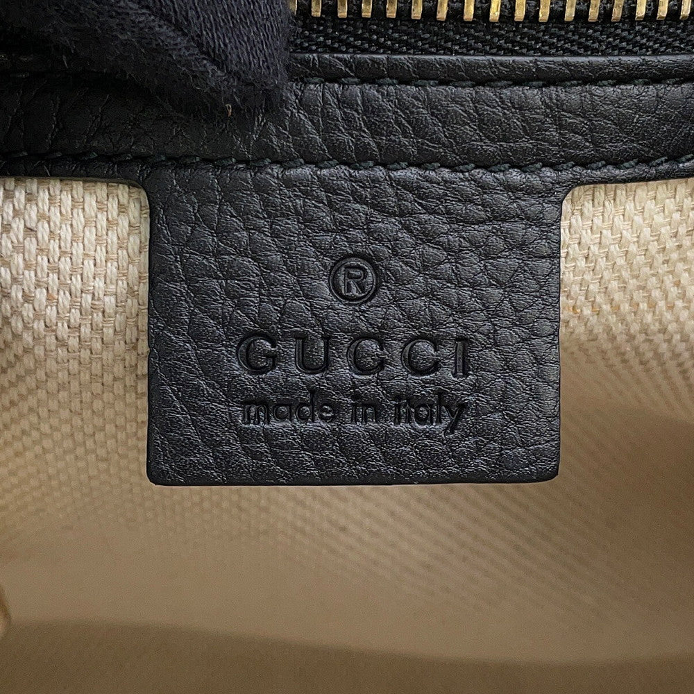 GUCCI Soho Interlocking G Tote Bag Black336751 Leather