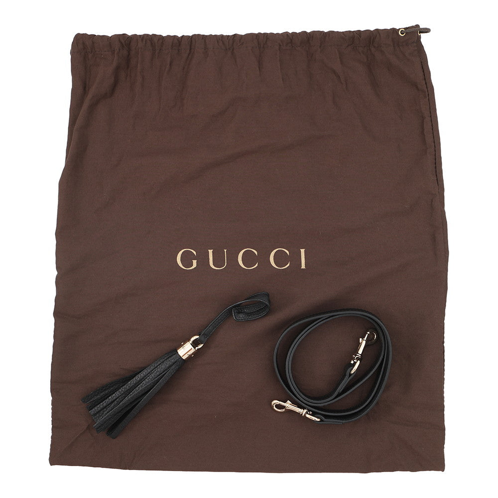 GUCCI Soho Interlocking G Tote Bag Black336751 Leather