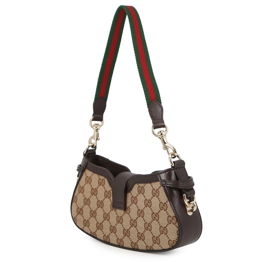 GUCCI Moonside Mini Shoulder Bag Brown/Beige786015 GG Canvas Leather
