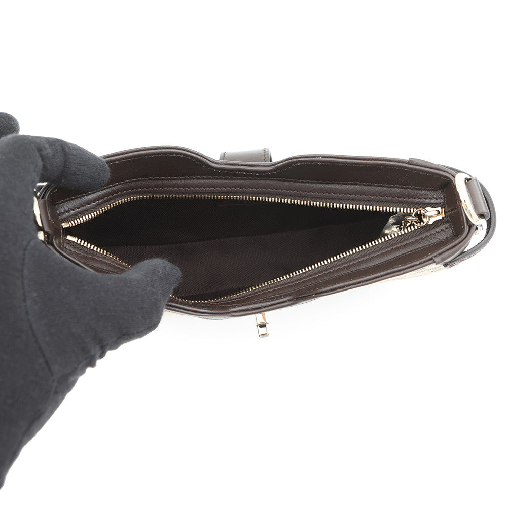 GUCCI Moonside Mini Shoulder Bag Brown/Beige786015 GG Canvas Leather