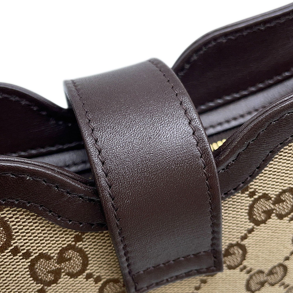 GUCCI Moonside Mini Shoulder Bag Brown/Beige786015 GG Canvas Leather