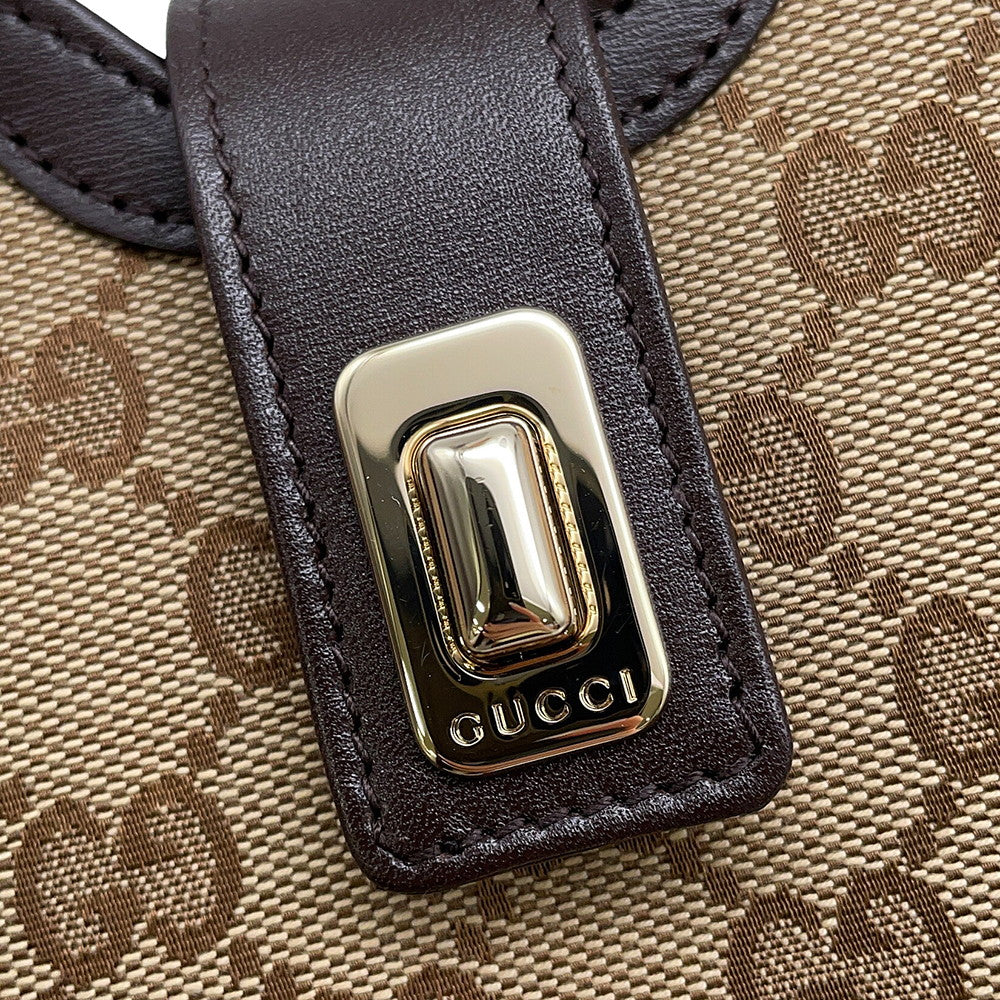 GUCCI Moonside Mini Shoulder Bag Brown/Beige786015 GG Canvas Leather