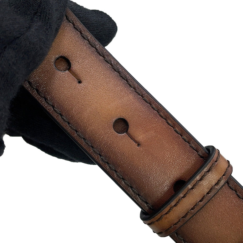 Berluti Calligraphy Jules Gulliver 2-Way Handbag Brown Leather