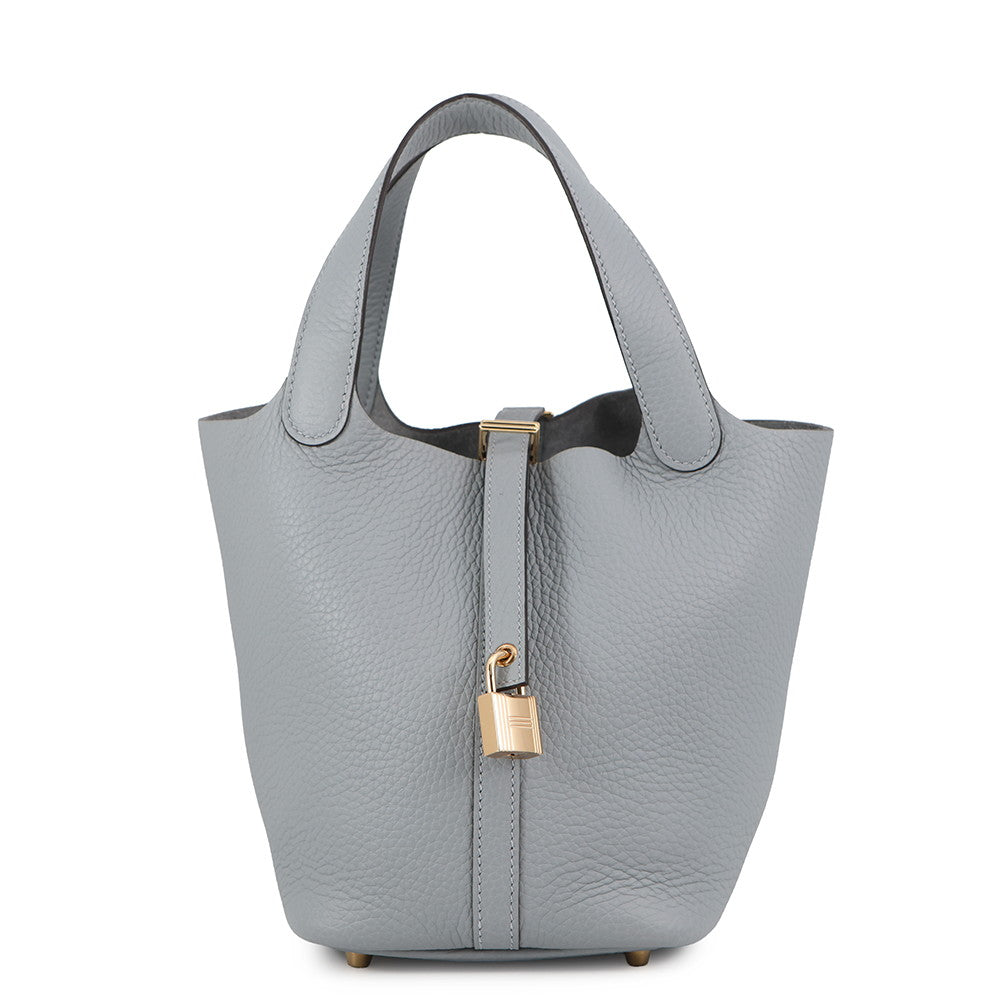 HERMES Picotin Lock Green Pantan Taurillon Clemence Size PM