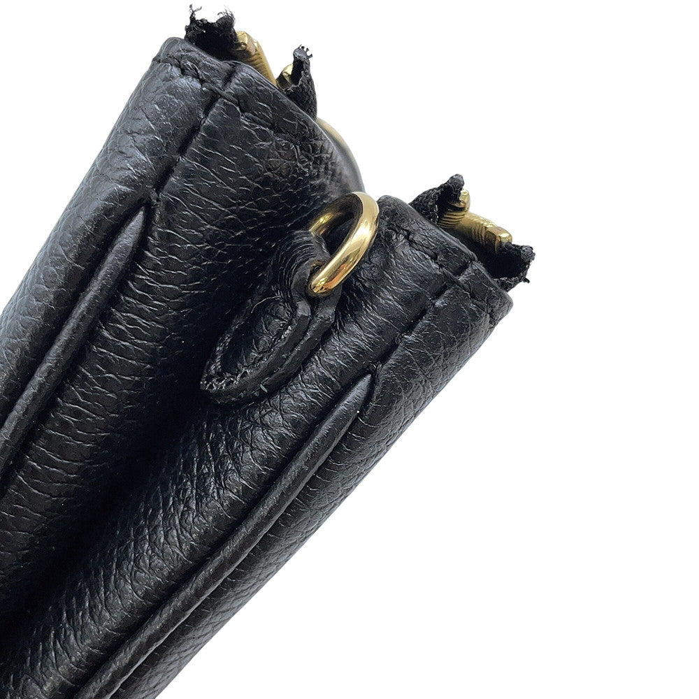 LOUIS VUITTON Pochette Double Zip NoirM80787 Bicolor Monogram Empreinte Leather
