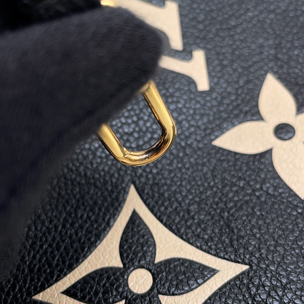 LOUIS VUITTON Pochette Double Zip NoirM80787 Bicolor Monogram Empreinte Leather